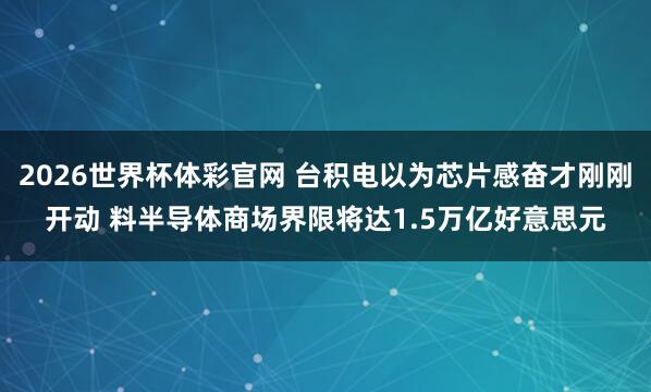 2026世界杯体彩官网 台积电以为芯片感奋才刚刚开动 料半导体商场界限将达1.5万亿好意思元