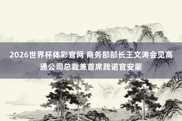 2026世界杯体彩官网 商务部部长王文涛会见高通公司总裁兼首席践诺官安蒙