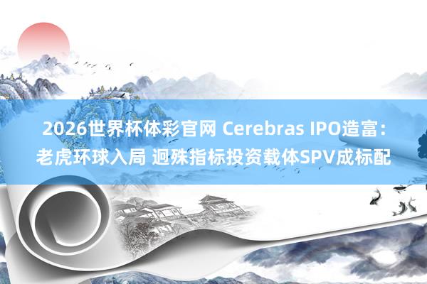 2026世界杯体彩官网 Cerebras IPO造富：老虎环球入局 迥殊指标投资载体SPV成标配