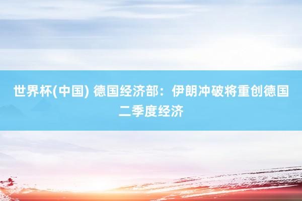 世界杯(中国) 德国经济部：伊朗冲破将重创德国二季度经济