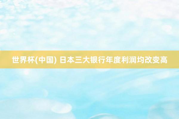 世界杯(中国) 日本三大银行年度利润均改变高