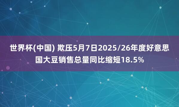 世界杯(中国) 欺压5月7日2025/26年度好意思国大豆销售总量同比缩短18.5%