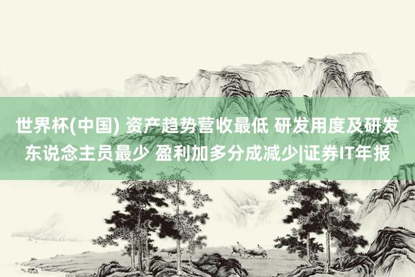 世界杯(中国) 资产趋势营收最低 研发用度及研发东说念主员最少 盈利加多分成减少|证券IT年报