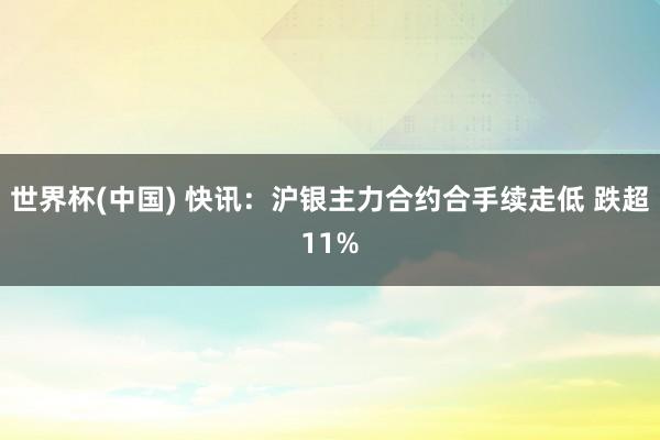 世界杯(中国) 快讯：沪银主力合约合手续走低 跌超11%