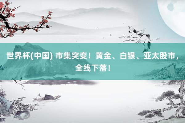 世界杯(中国) 市集突变！黄金、白银、亚太股市，全线下落！