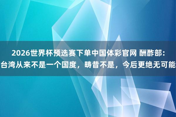 2026世界杯预选赛下单中国体彩官网 酬酢部：台湾从来不是一个国度，畴昔不是，今后更绝无可能