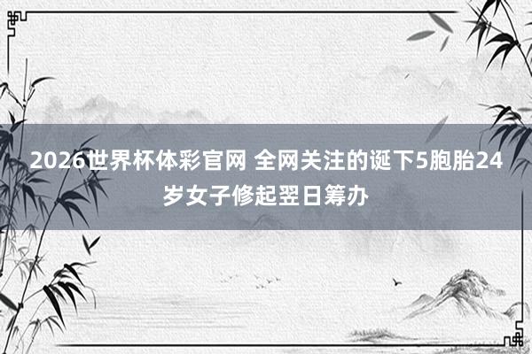 2026世界杯体彩官网 全网关注的诞下5胞胎24岁女子修起翌日筹办