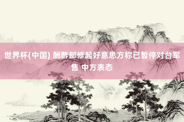 世界杯(中国) 酬酢部修起好意思方称已暂停对台军售 中方表态