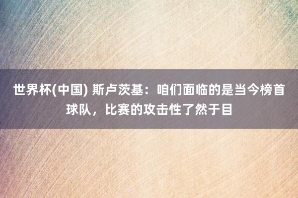 世界杯(中国) 斯卢茨基：咱们面临的是当今榜首球队，比赛的攻击性了然于目