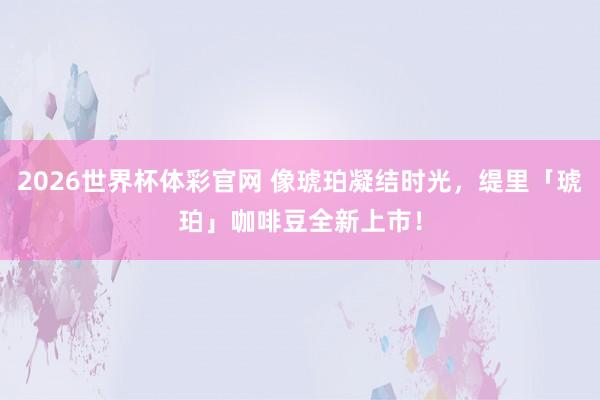 2026世界杯体彩官网 像琥珀凝结时光，缇里「琥珀」咖啡豆全新上市！