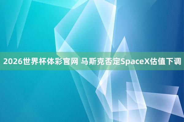 2026世界杯体彩官网 马斯克否定SpaceX估值下调