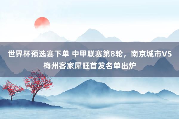世界杯预选赛下单 中甲联赛第8轮，南京城市VS梅州客家犀旺首发名单出炉