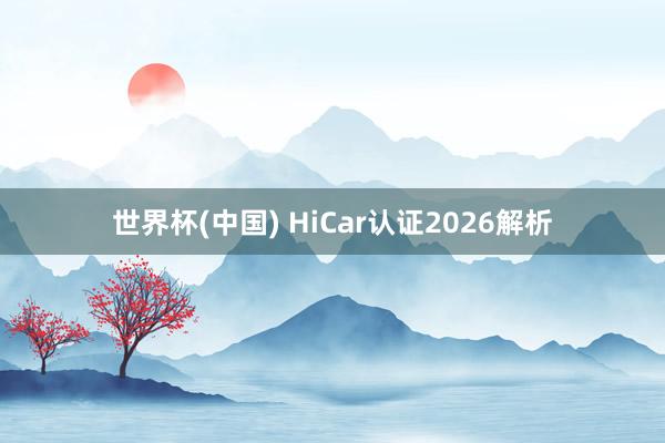 世界杯(中国) HiCar认证2026解析