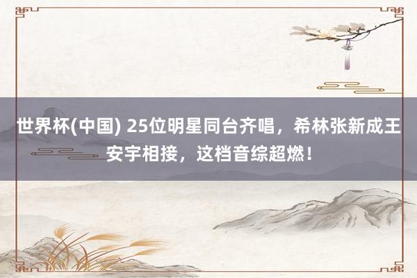 世界杯(中国) 25位明星同台齐唱，希林张新成王安宇相接，这档音综超燃！