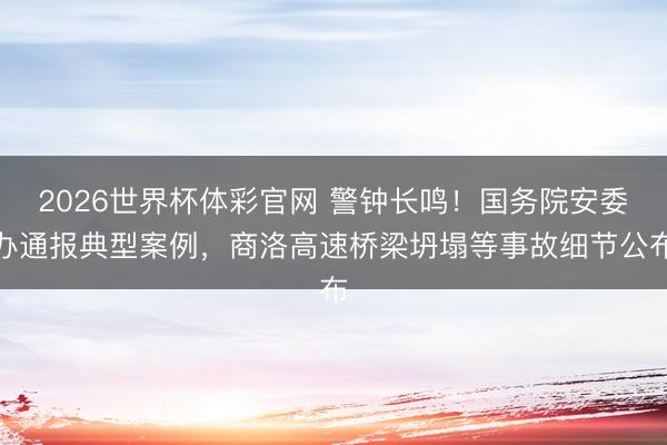 2026世界杯体彩官网 警钟长鸣！国务院安委办通报典型案例，商洛高速桥梁坍塌等事故细节公布