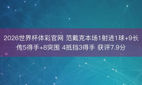 2026世界杯体彩官网 范戴克本场1射进1球+9长传5得手+8突围 4抵挡3得手 获评7.9分