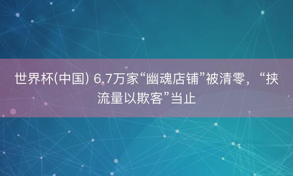 世界杯(中国) 6.7万家“幽魂店铺”被清零,“挟流量以欺客”当止