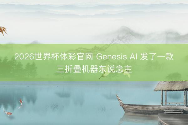 2026世界杯体彩官网 Genesis AI 发了一款三折叠机器东说念主