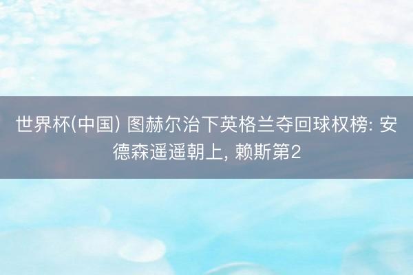 世界杯(中国) 图赫尔治下英格兰夺回球权榜: 安德森遥遥朝上， 赖斯第2