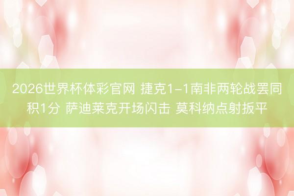 2026世界杯体彩官网 捷克1-1南非两轮战罢同积1分 萨迪莱克开场闪击 莫科纳点射扳平